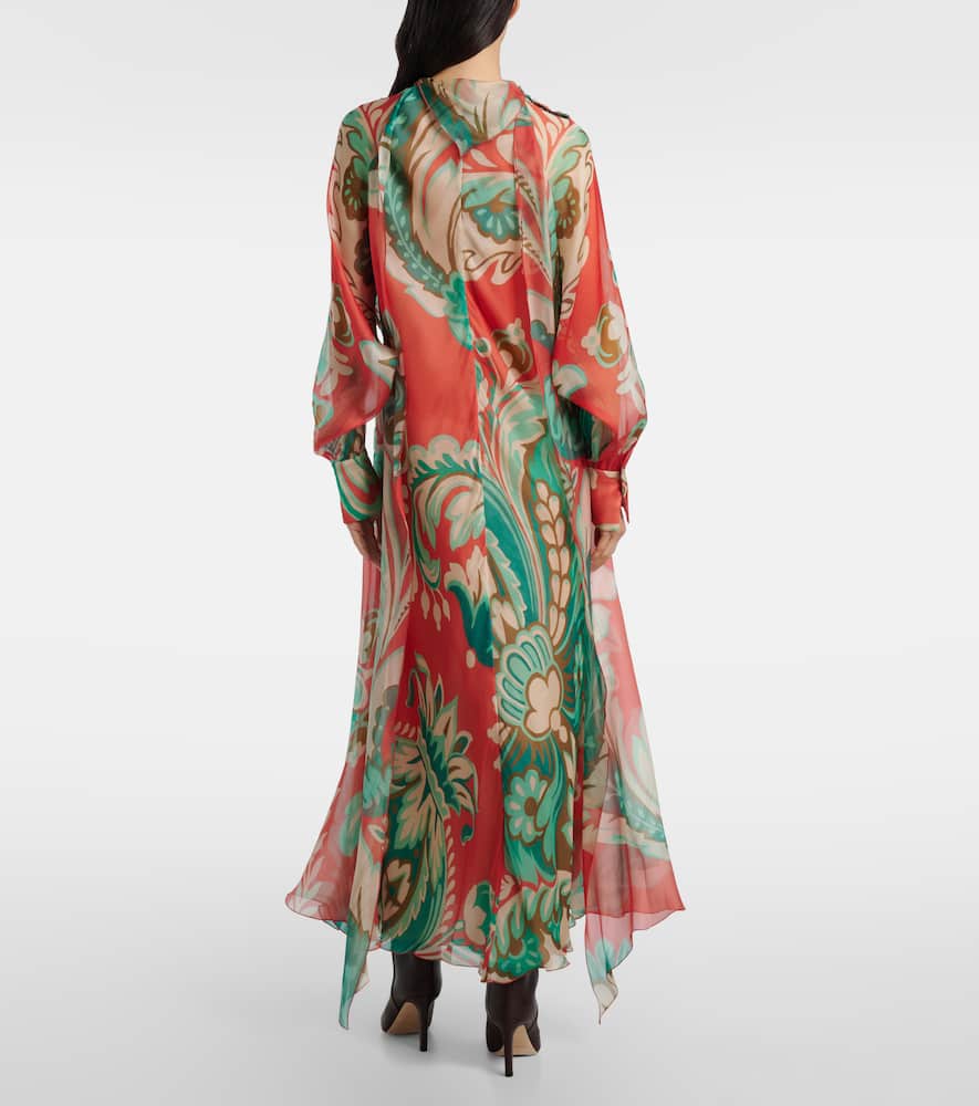 Printed silk maxi dress