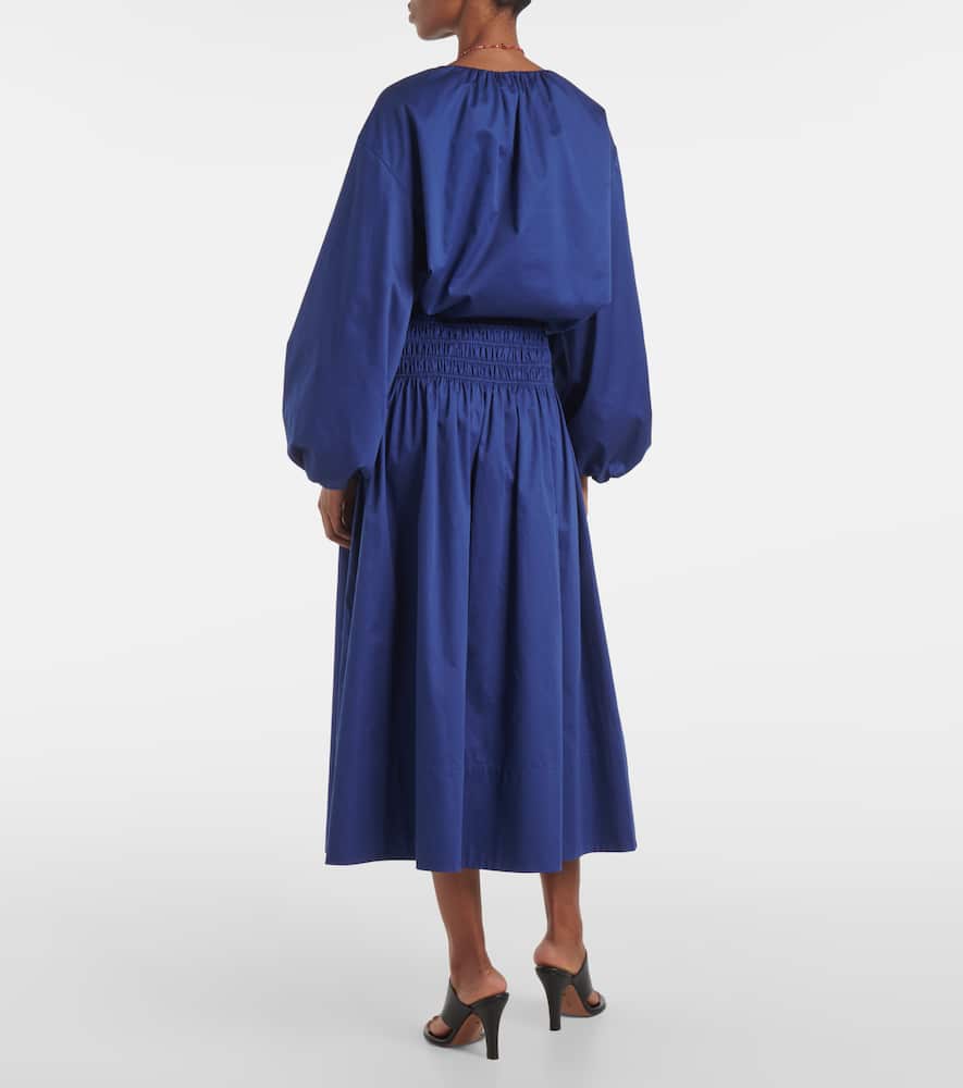 Leonie cotton satin midi skirt