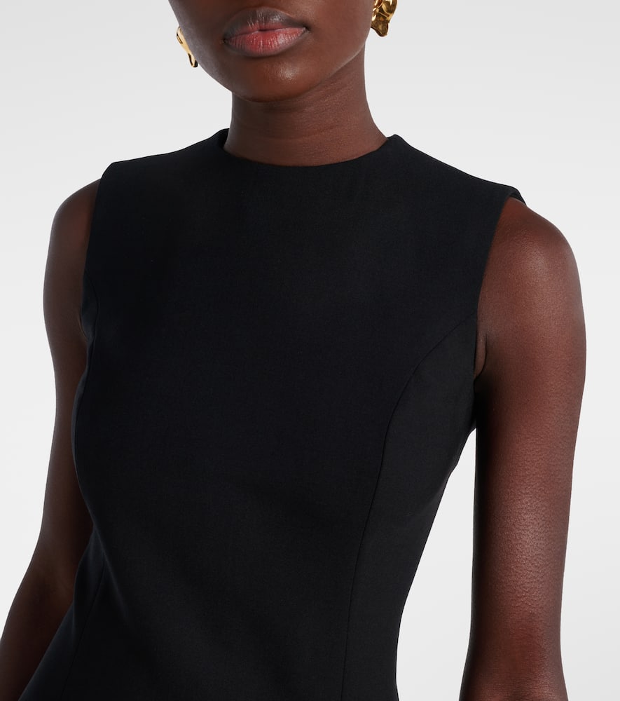 Embellished wool-blend cocktail dress