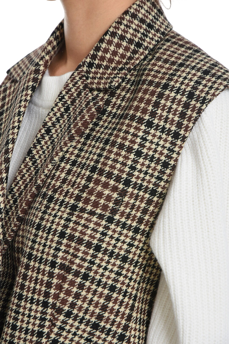 Multicolor Checks Notched Lapel Blazer