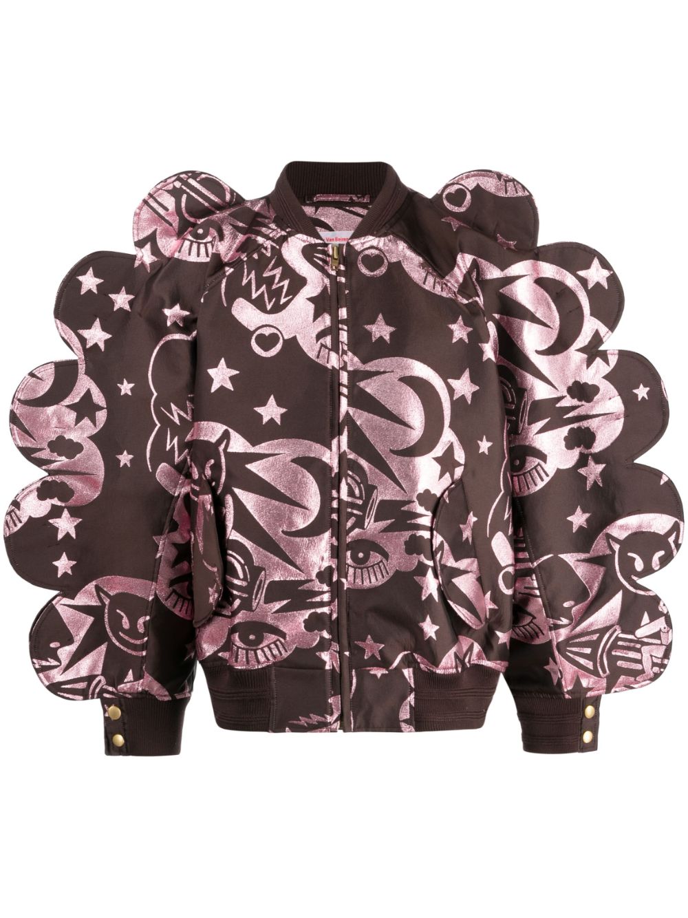 Wings oversized bomber jacket - Brown