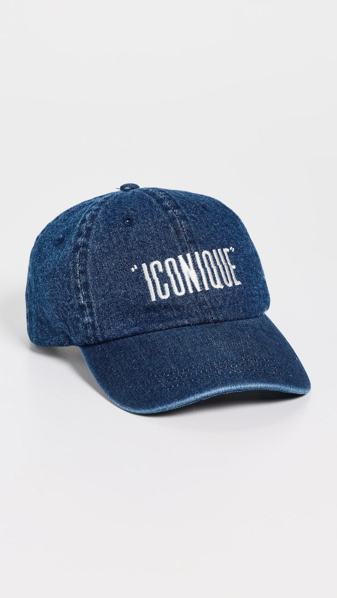 Clare V. Denim Baseball Hat Navy w/ Cream One Size