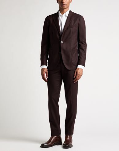 Man Suit Burgundy Size 40 Virgin Wool
