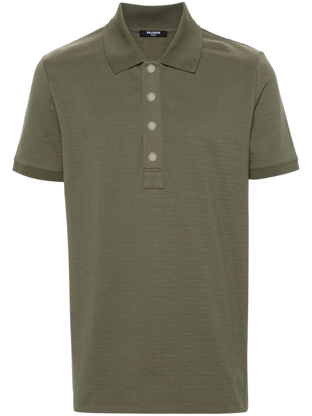 Jacquard cotton polo shirt - Green