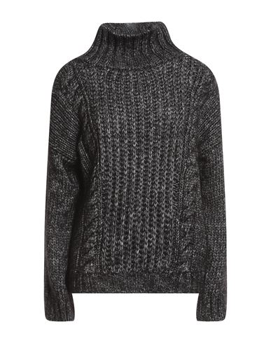 Sly010 Woman Turtleneck Charcoal Size 8 Organic cotton, Mohair wool, Polyamide, Wool