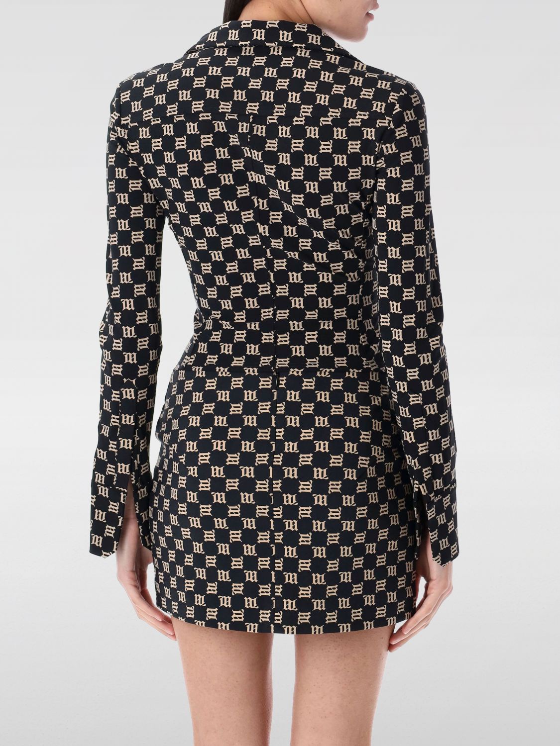 Monogram zipped fitted jacket - Black