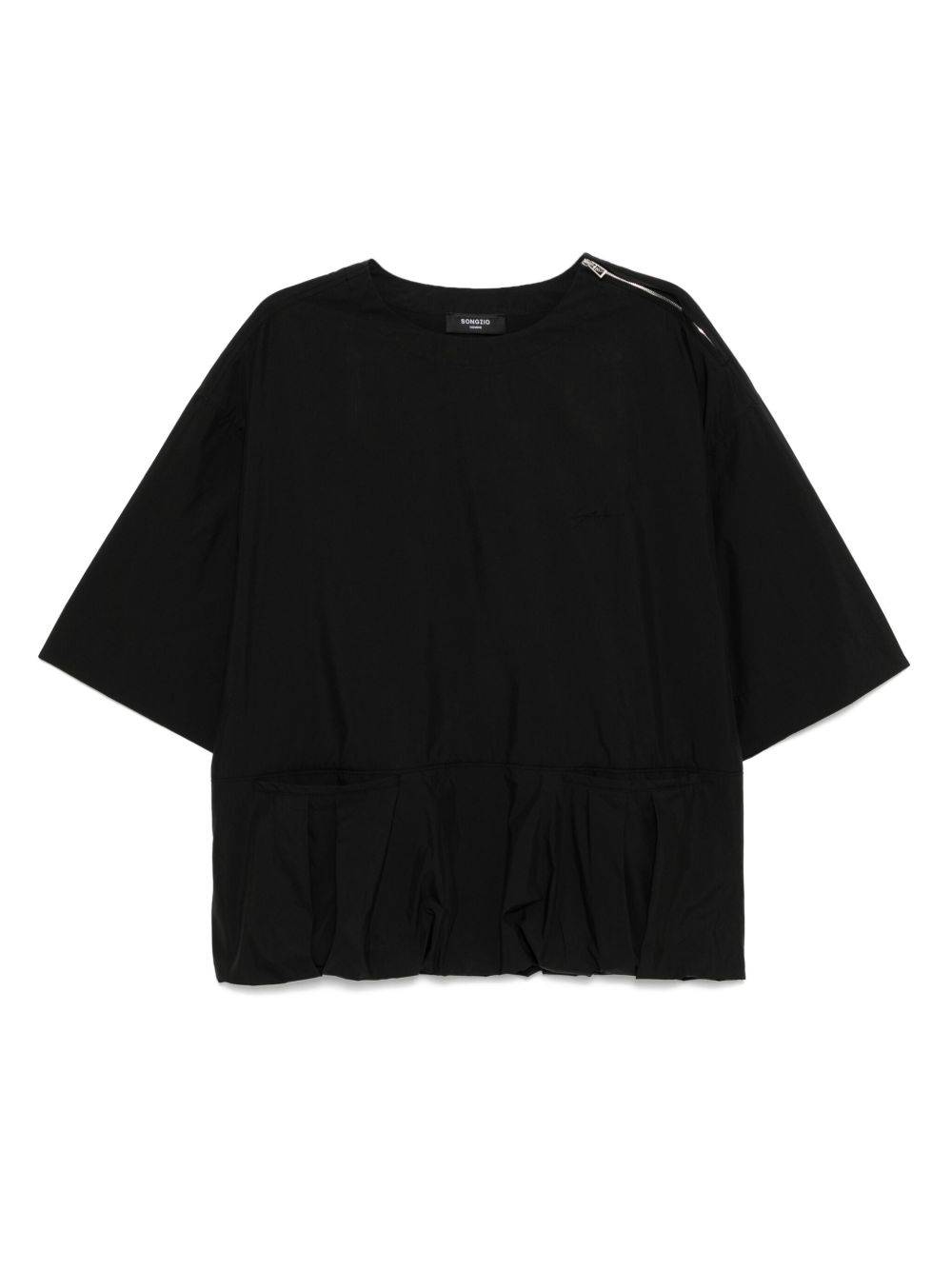 Balloon pleats T-shirt - Black