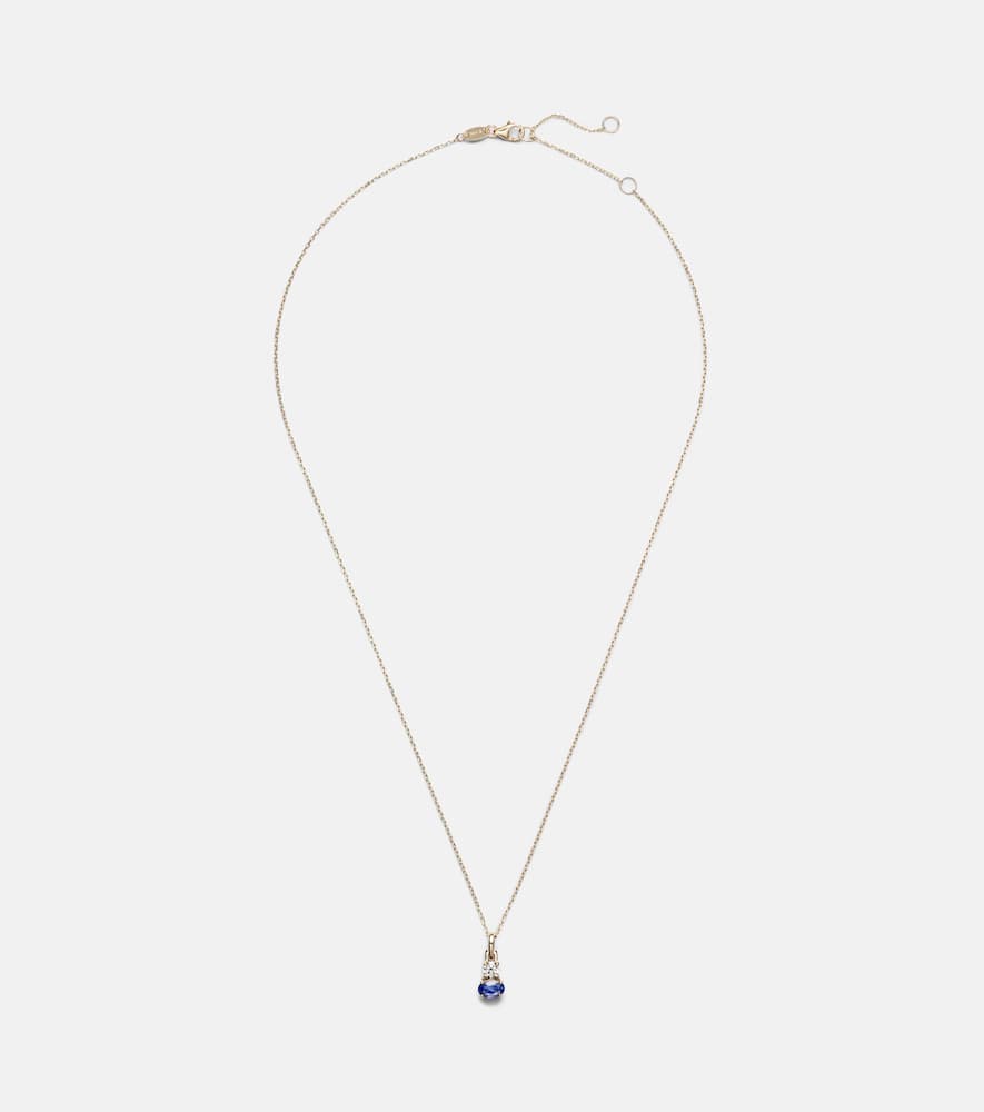 Full Volume 14kt gold (585/1000) necklace with sapphire and diamond