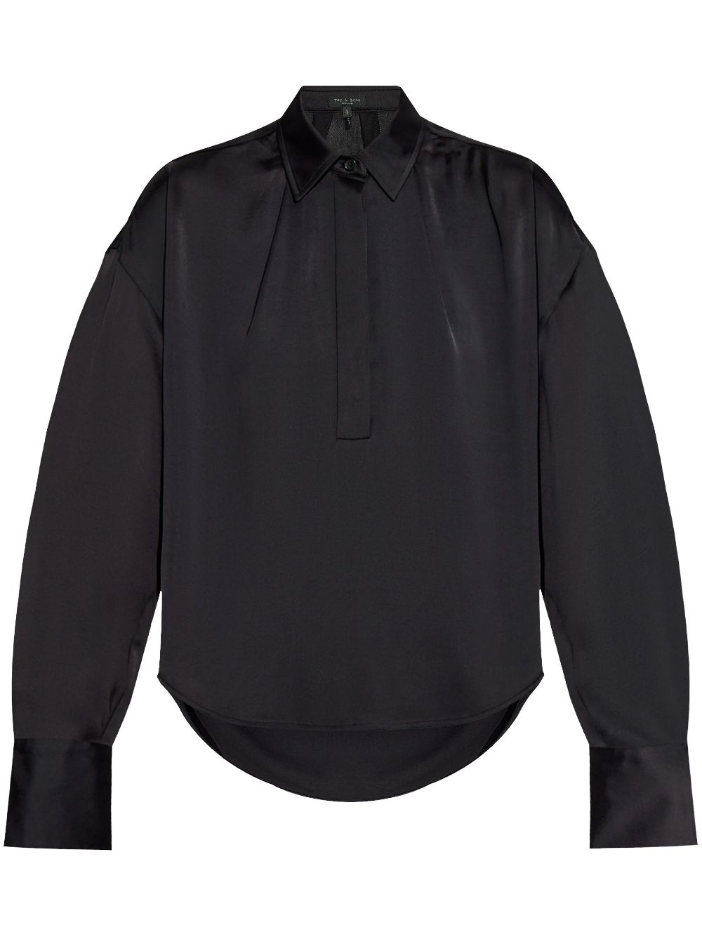 Long-sleeve polo top - Black