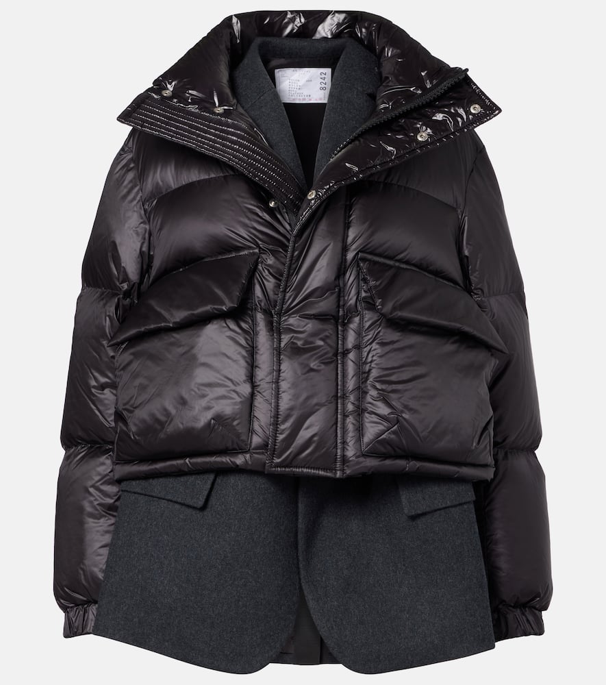 Layered wool down jacket