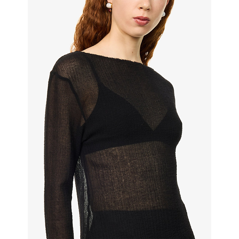 Womens Alba Semi-Sheer Wool Top