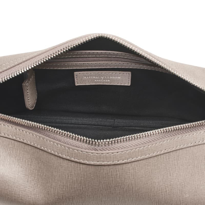 Mount Street Washbag in Warm Grey Saffiano