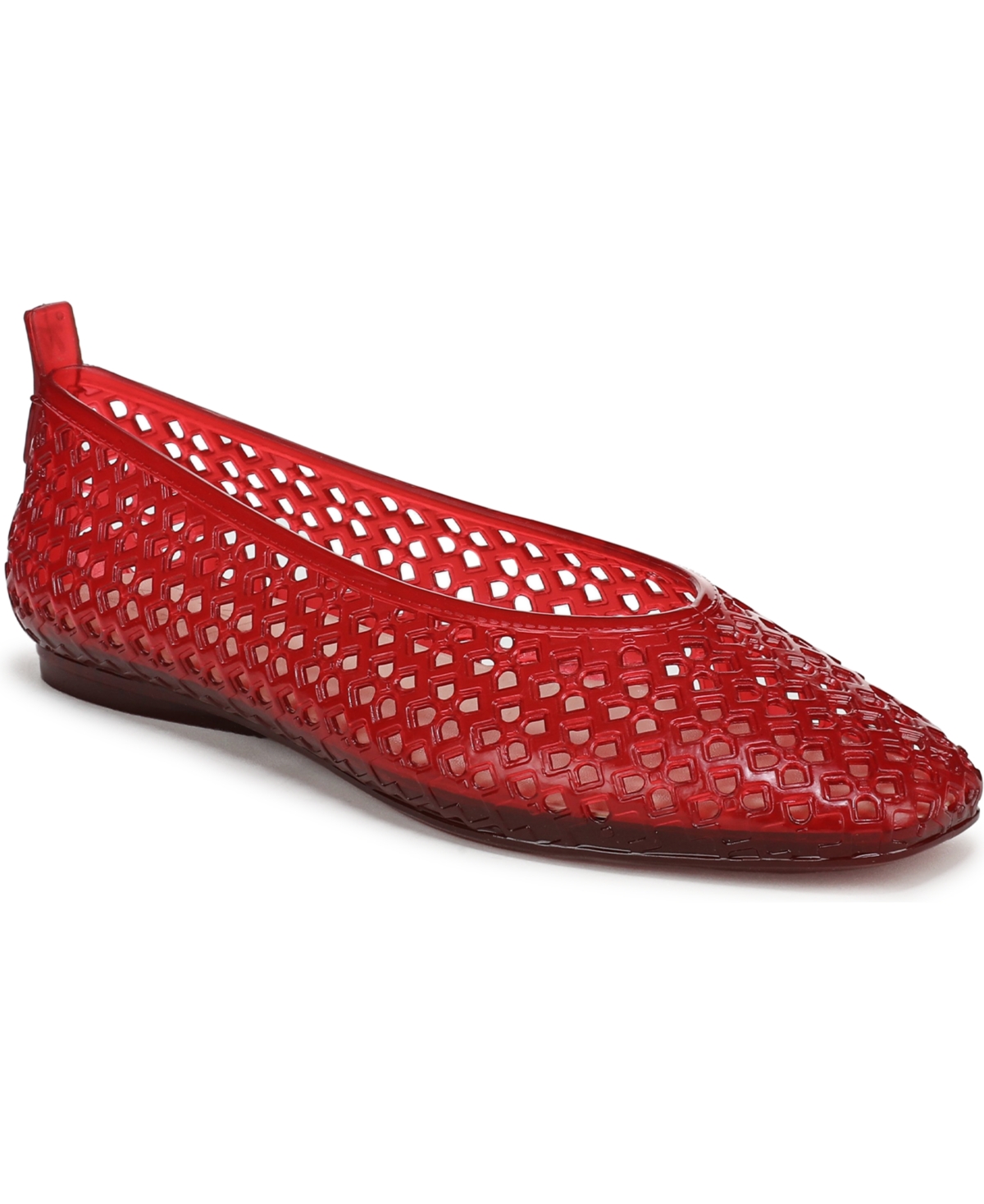 Women's Carla-Jelly Square Toe Flats - Hearts Flame Red Jelly