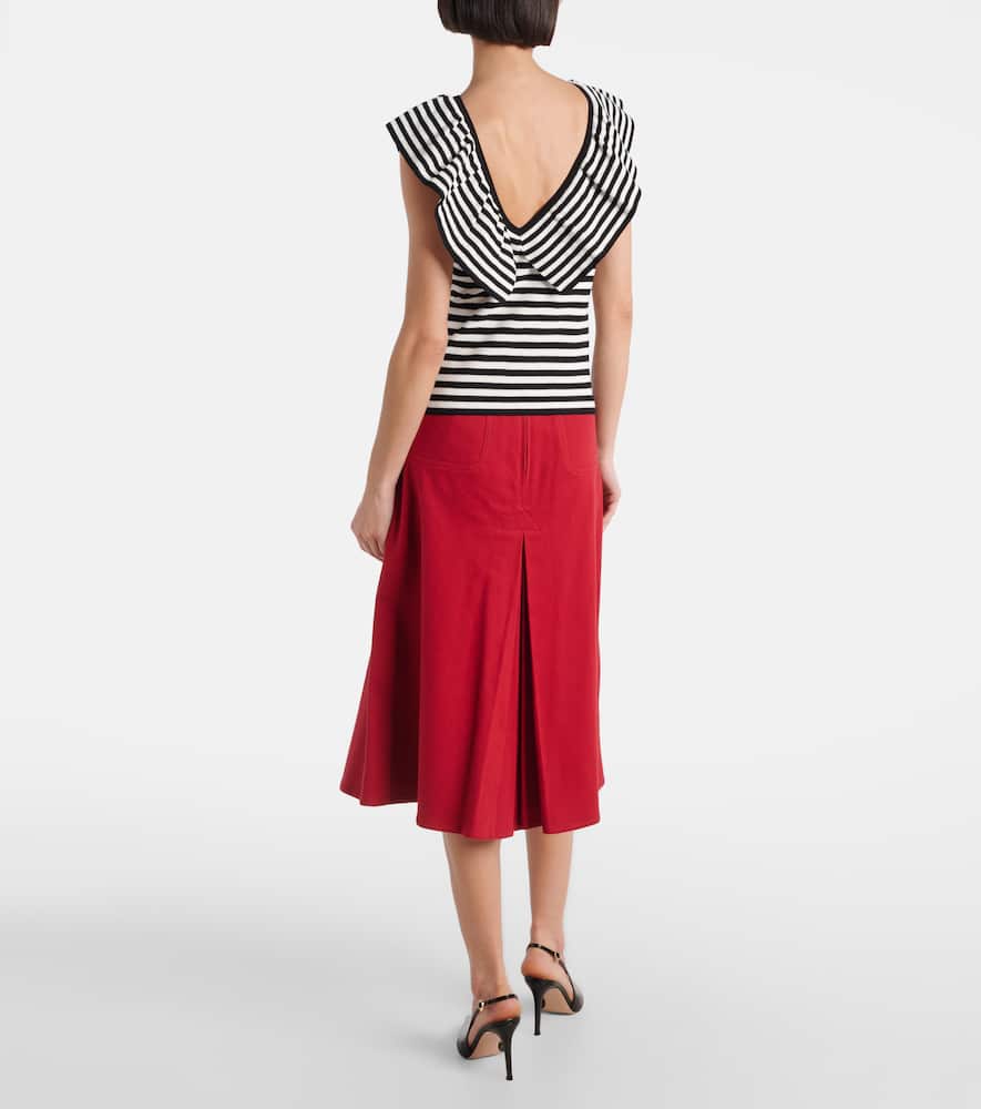 Vieste ruffled striped top
