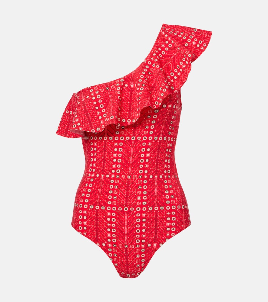 Sicilya ruffled printed swimsuit