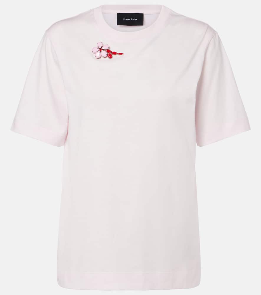 Embellished cotton jersey T-shirt
