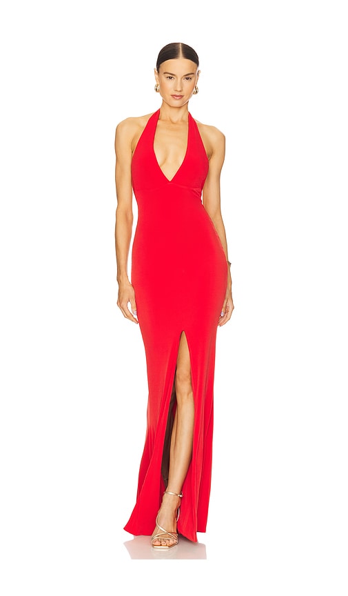 Nookie Illegal Halter Gown in Chocolate. - XS also in M, L, XL/1X
