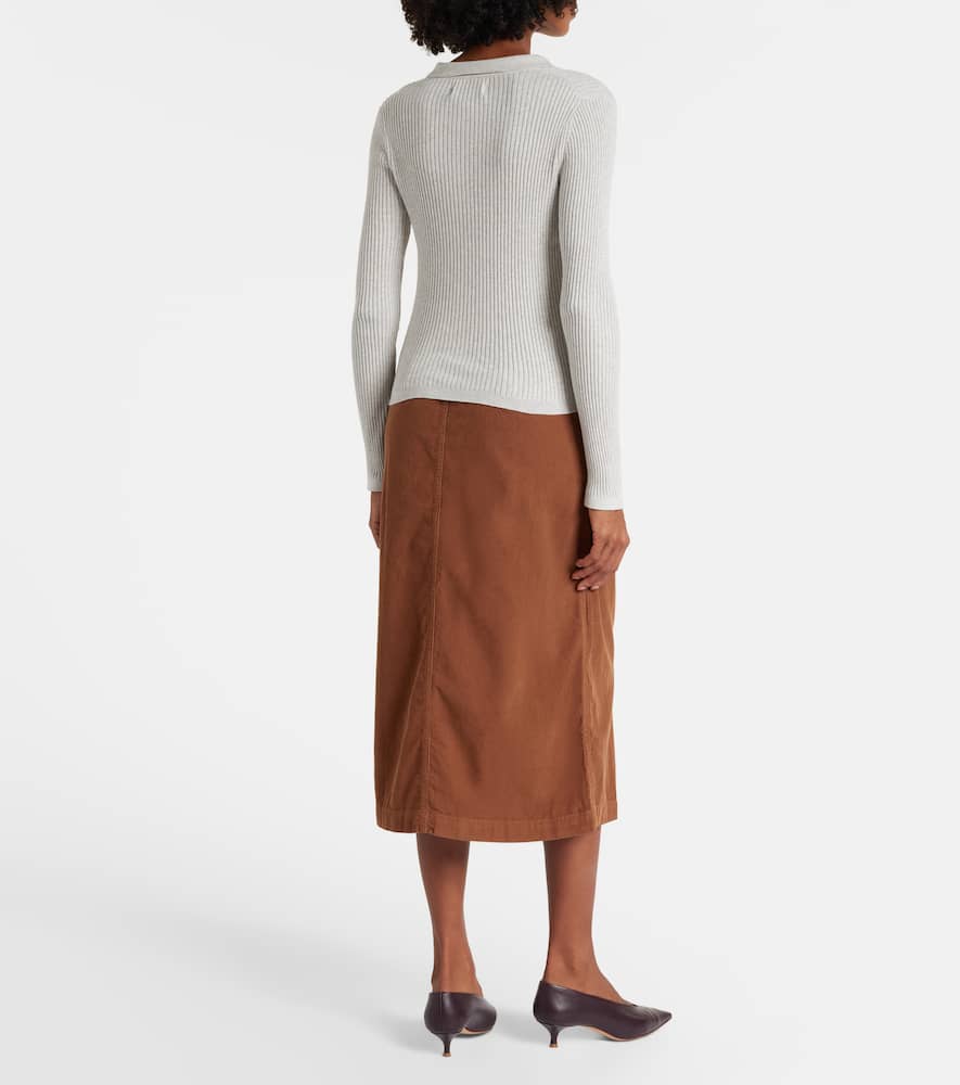 Nikki cotton and cashmere polo shirt