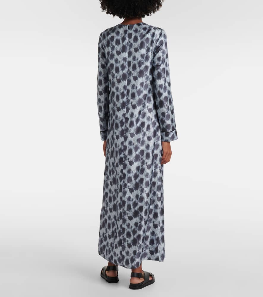 Printed silk maxi dress