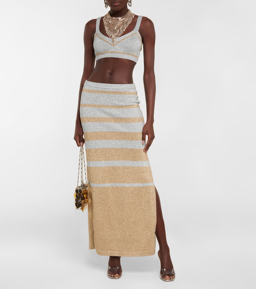 Metallic knit crop top