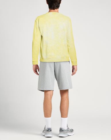 Man Sweatshirt Yellow Size S Cotton, Elastane