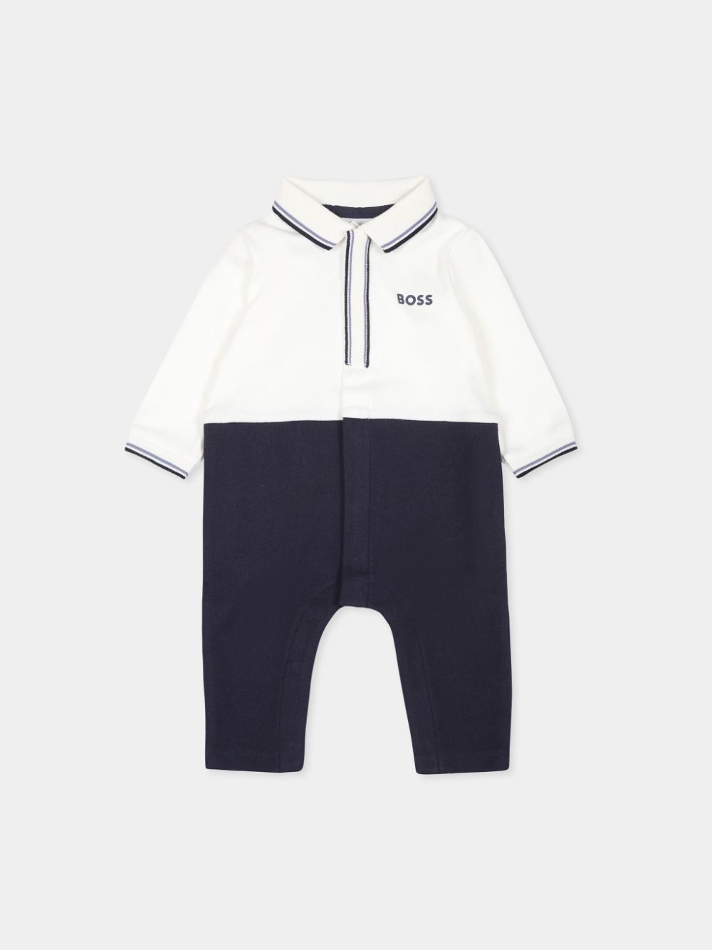 Stripe detailing romper - White