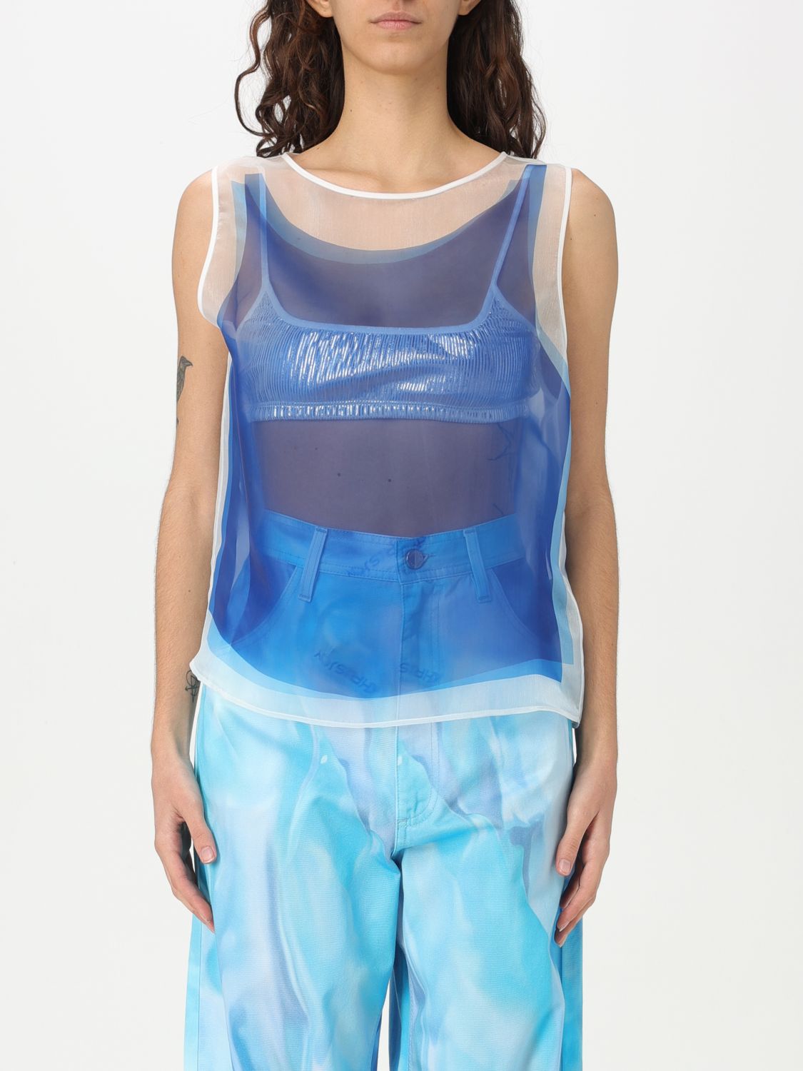 Gale organza top - Blue