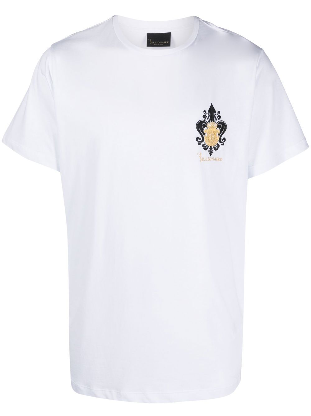 Crest-logo crew-neck T-shirt - White