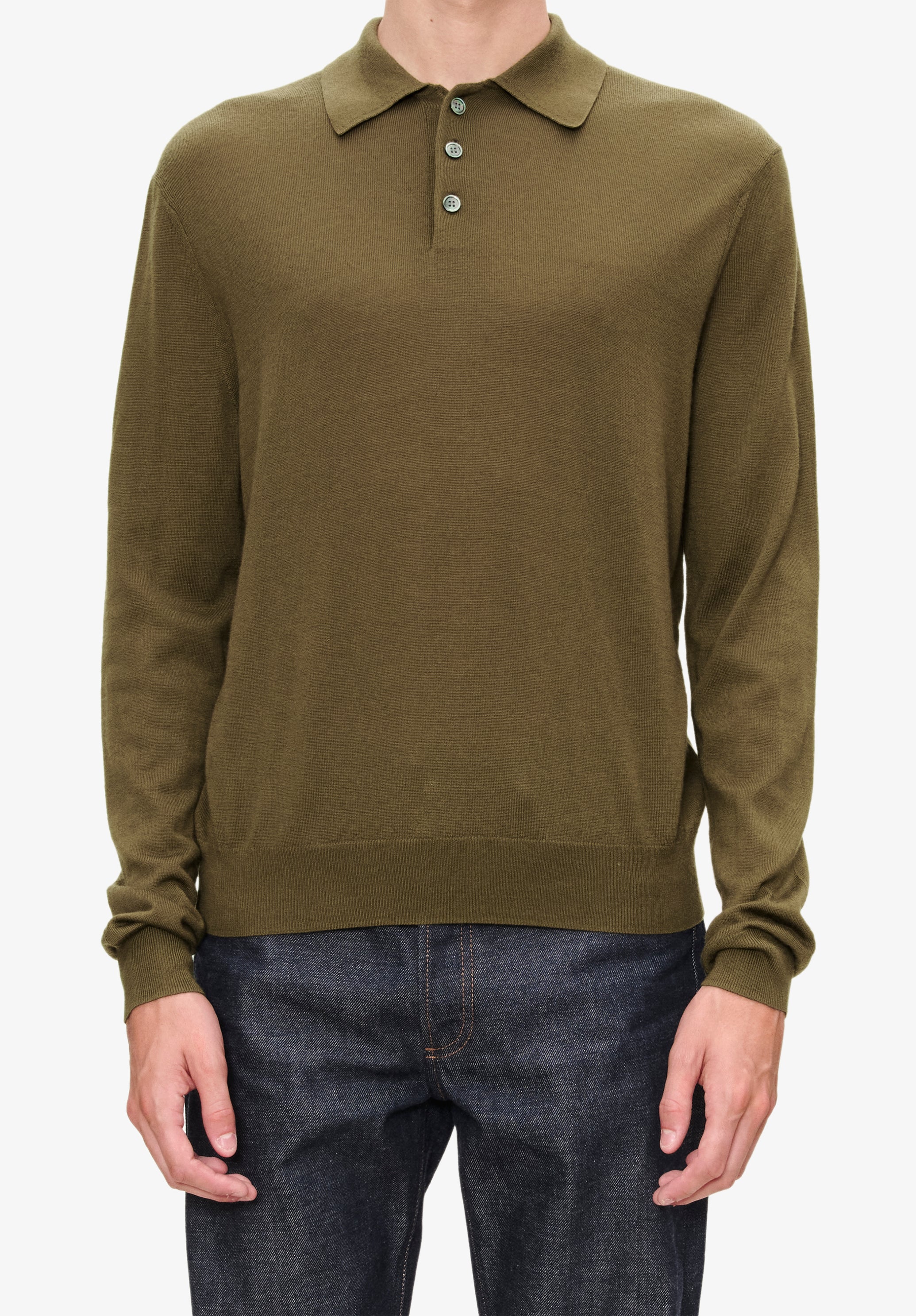 A. P.C. Men's Wool polo shirt JAA - Khaki green