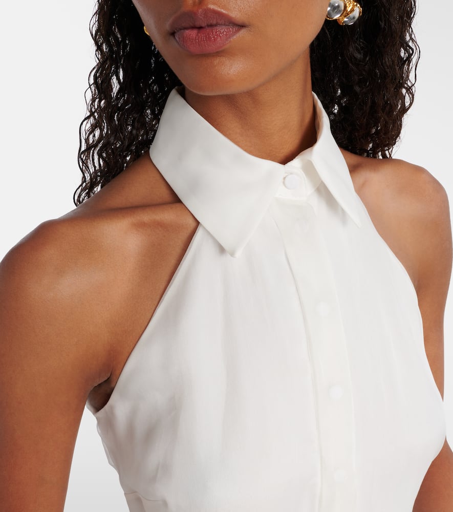 Tunca semi-sheer silk gown