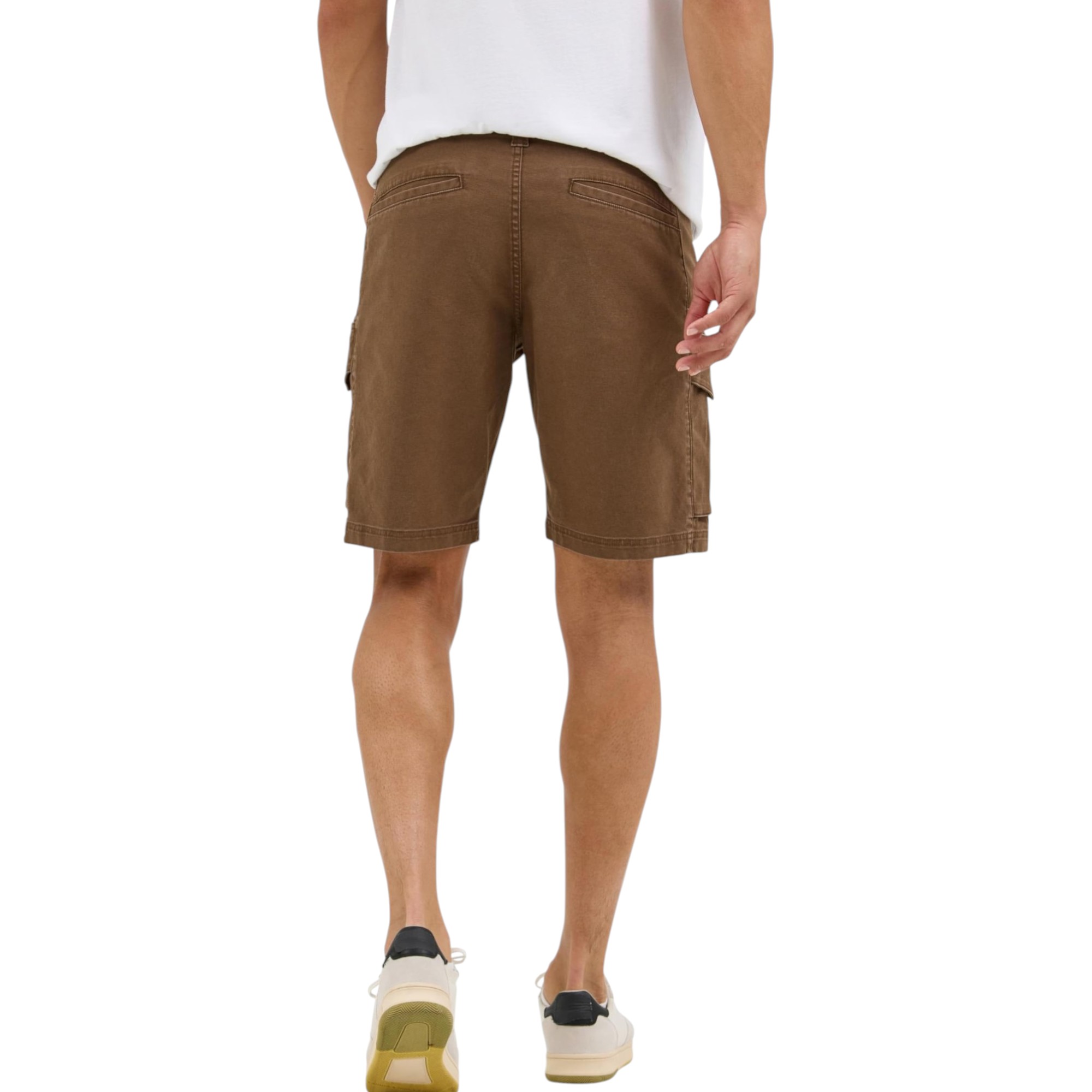 Wrangler Mens Cargo Shorts Relax Fit Comfort Flex Cotton Stretch Half Pant - Brown - 44 Waist