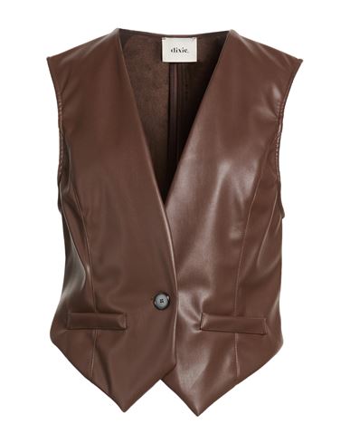 Woman Tailored Vest Chocolate brown Size S Polyester, Polyurethane