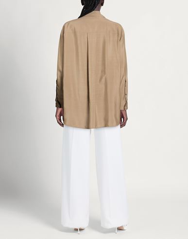 Woman Shirt Khaki Size 2 Silk, Cupro