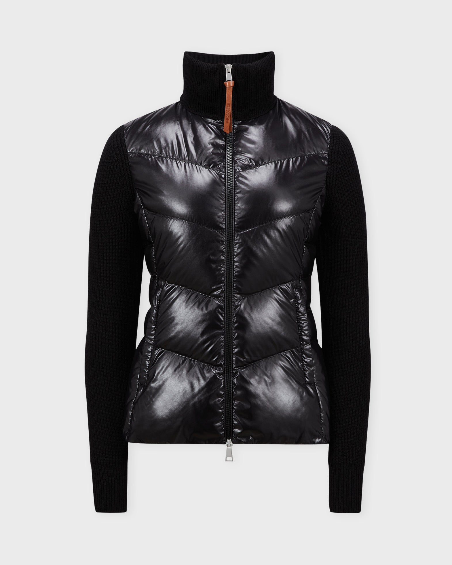 Moncler Cardigan Padded Wool Zip-Up Black