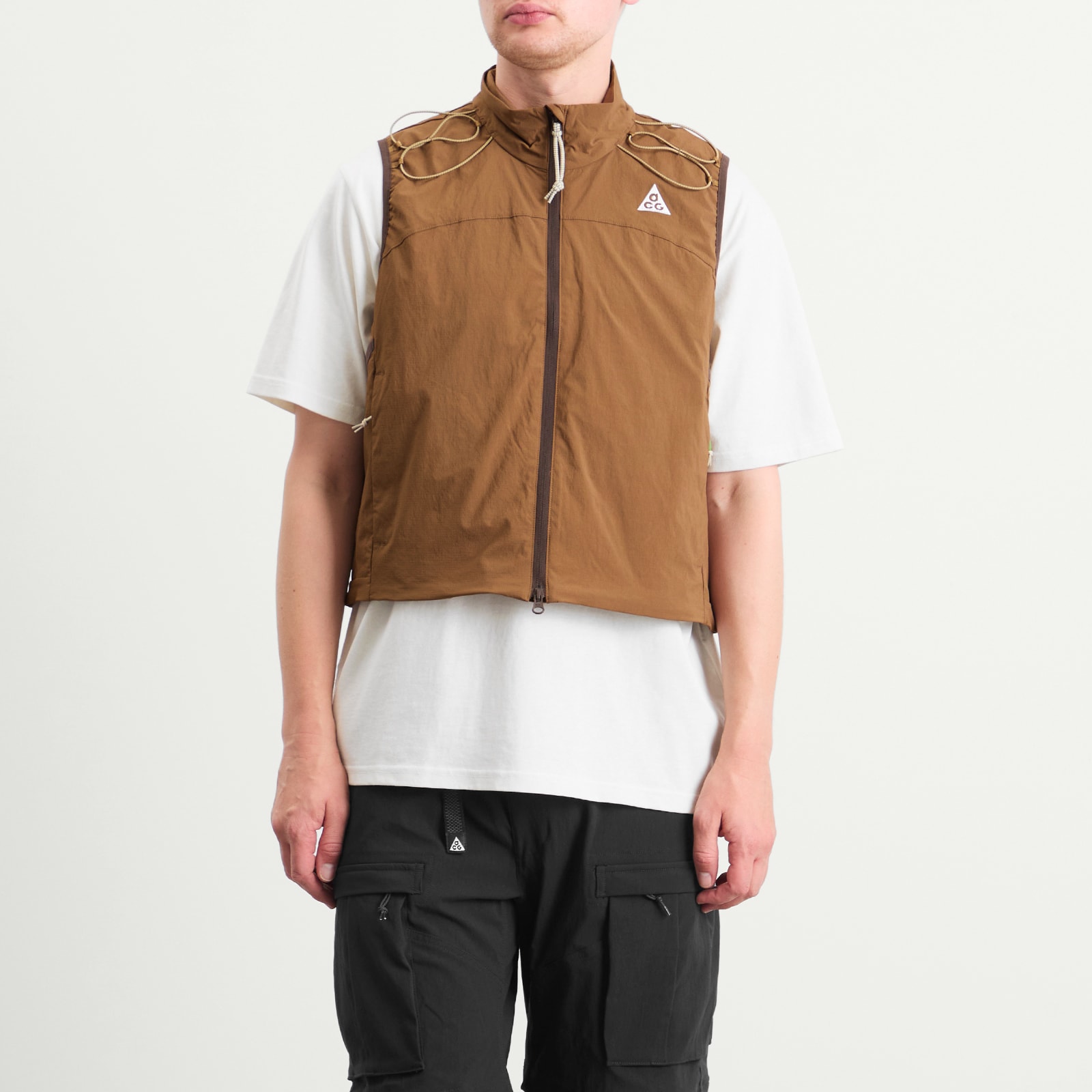 Men's ACG Death Bloom Vest in Mosswood Brown/Baroque Brown/Parachute Beige