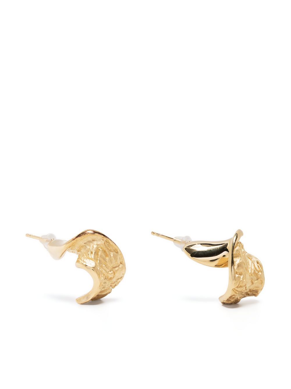Whirl twisted stud earrings - Gold