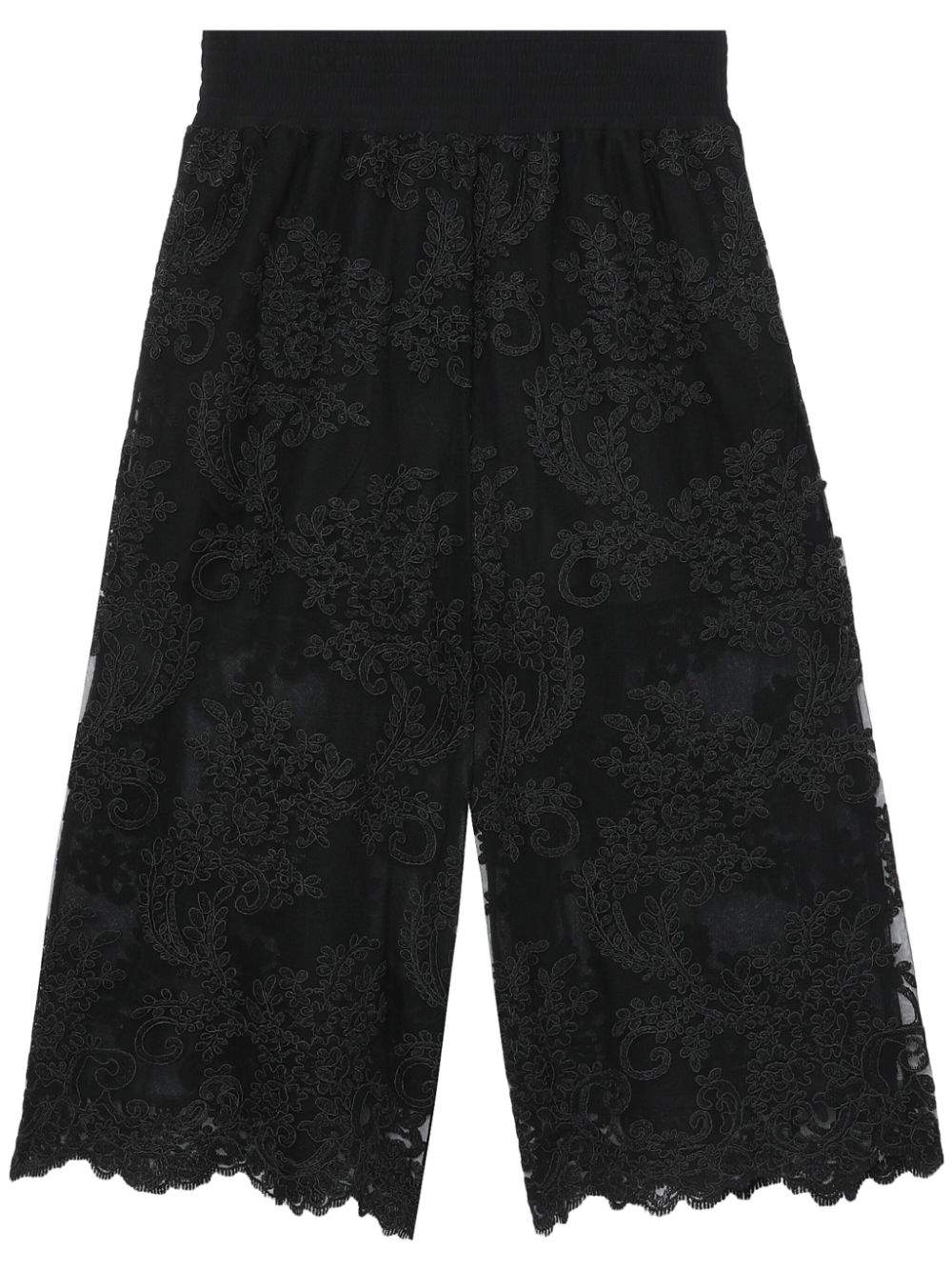 Floral-lace shorts - Black
