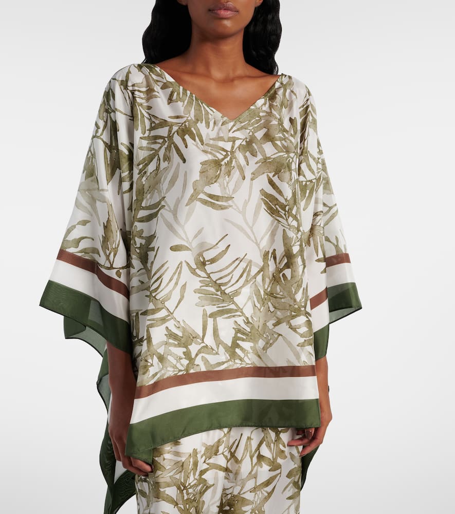 Printed silk kaftan