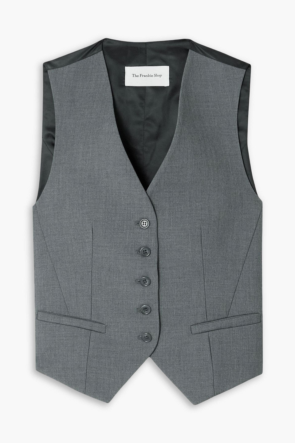 Gelso grain de poudre and satin vest - Gray - XS