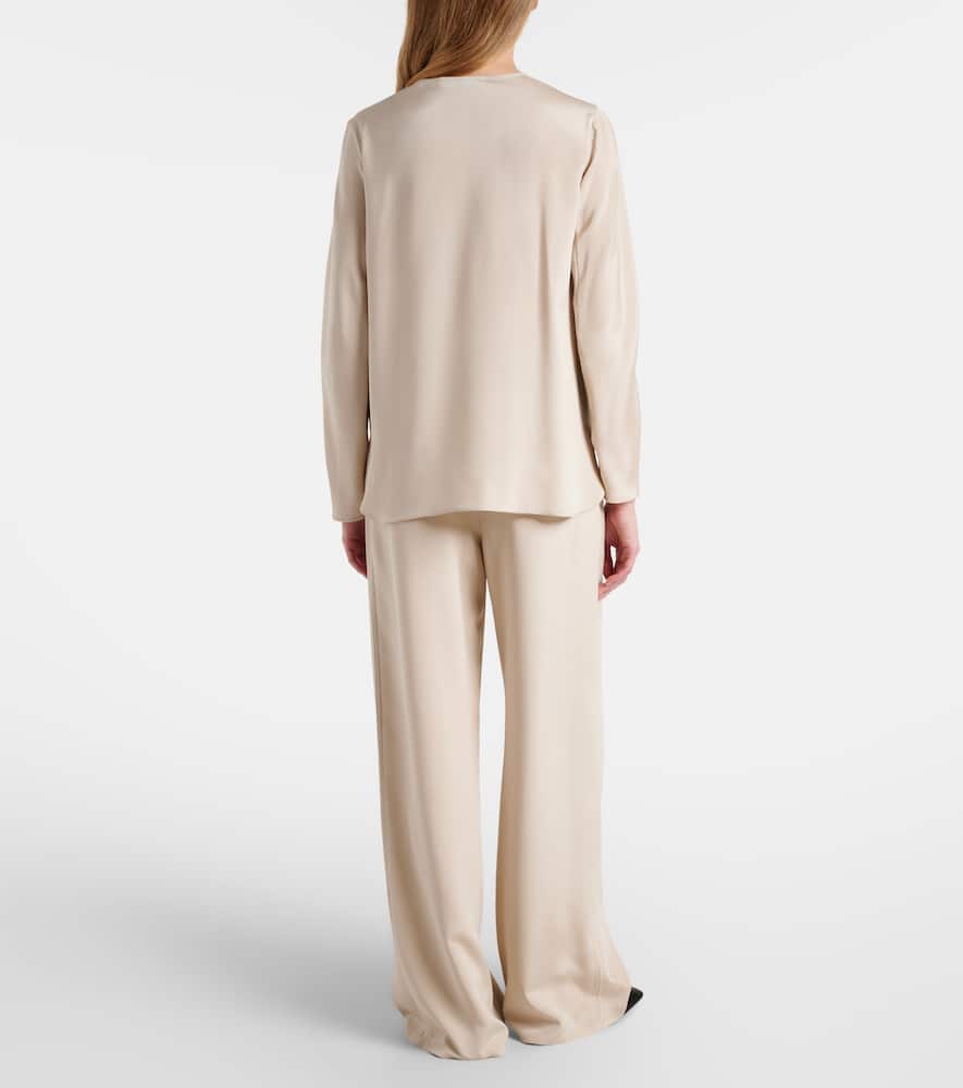 Palude pleated silk-blend wide-leg pants
