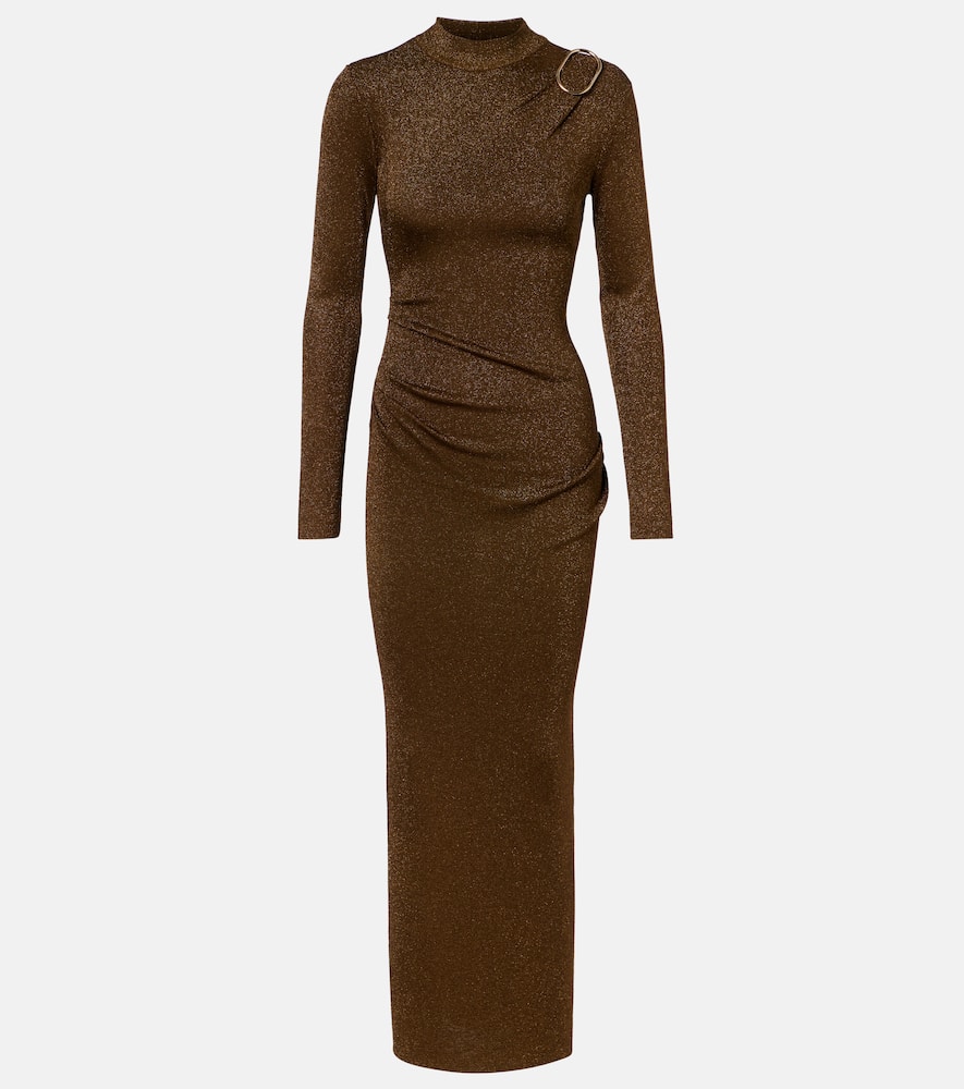 Knitted lamé maxi dress