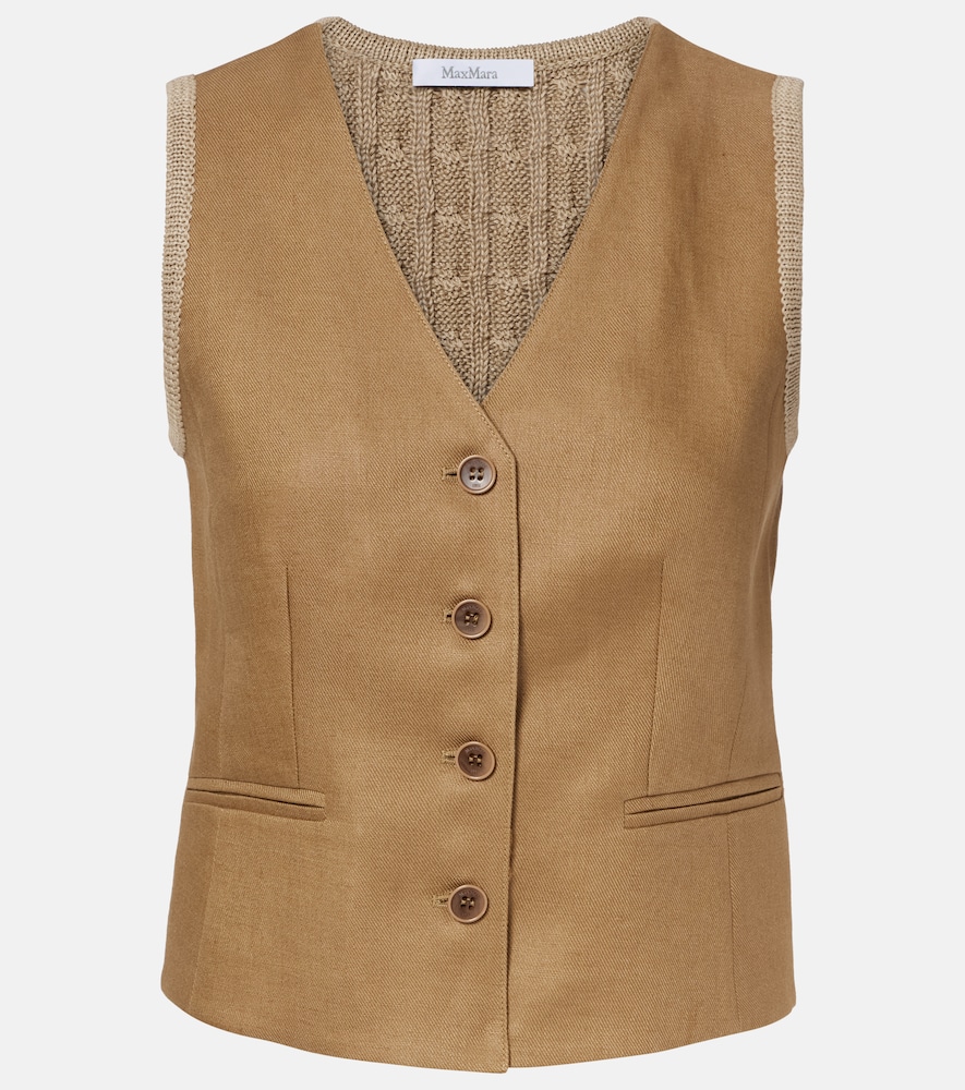 Calibri cable-knit linen vest