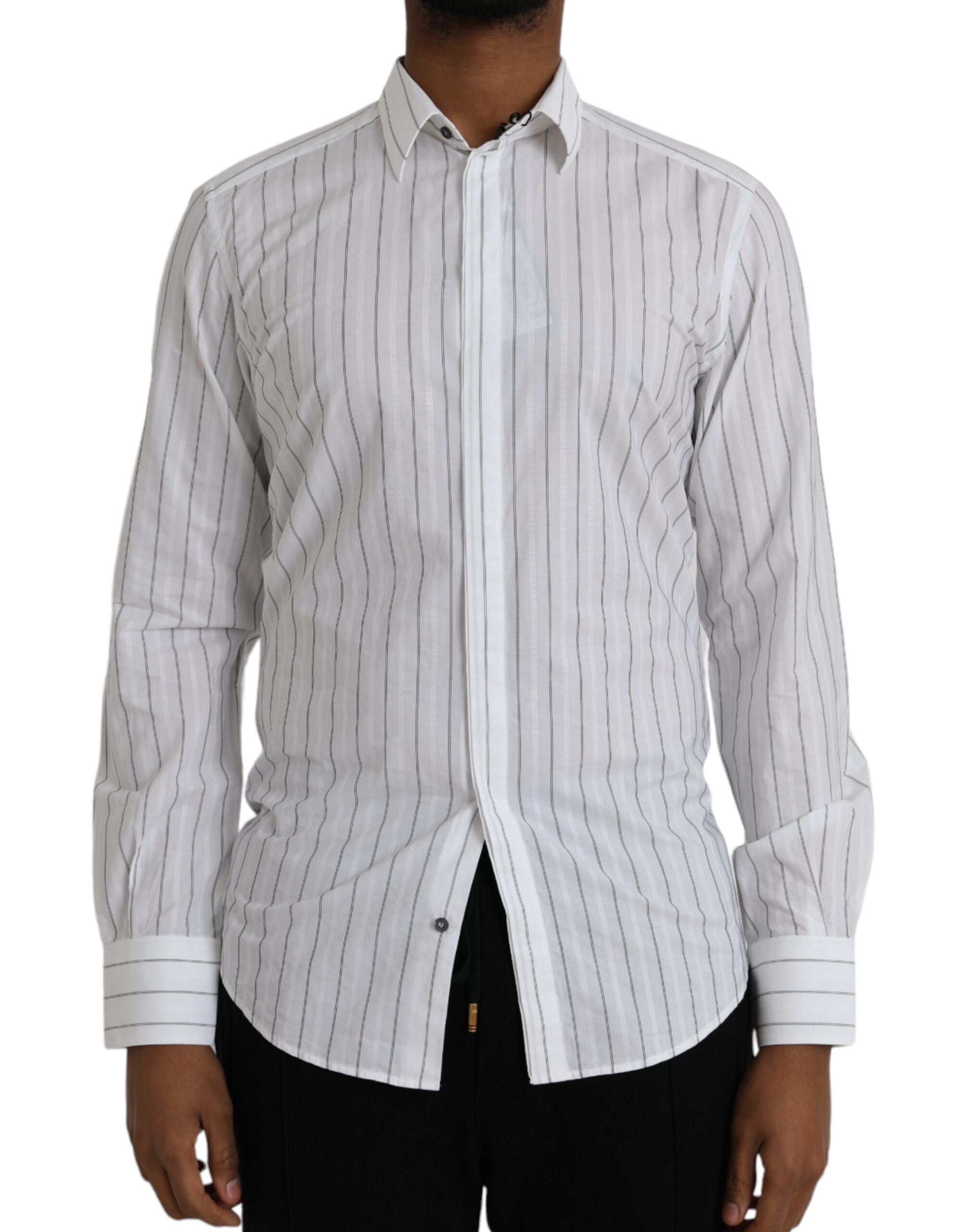 Pinstriped Cotton Shirt — White