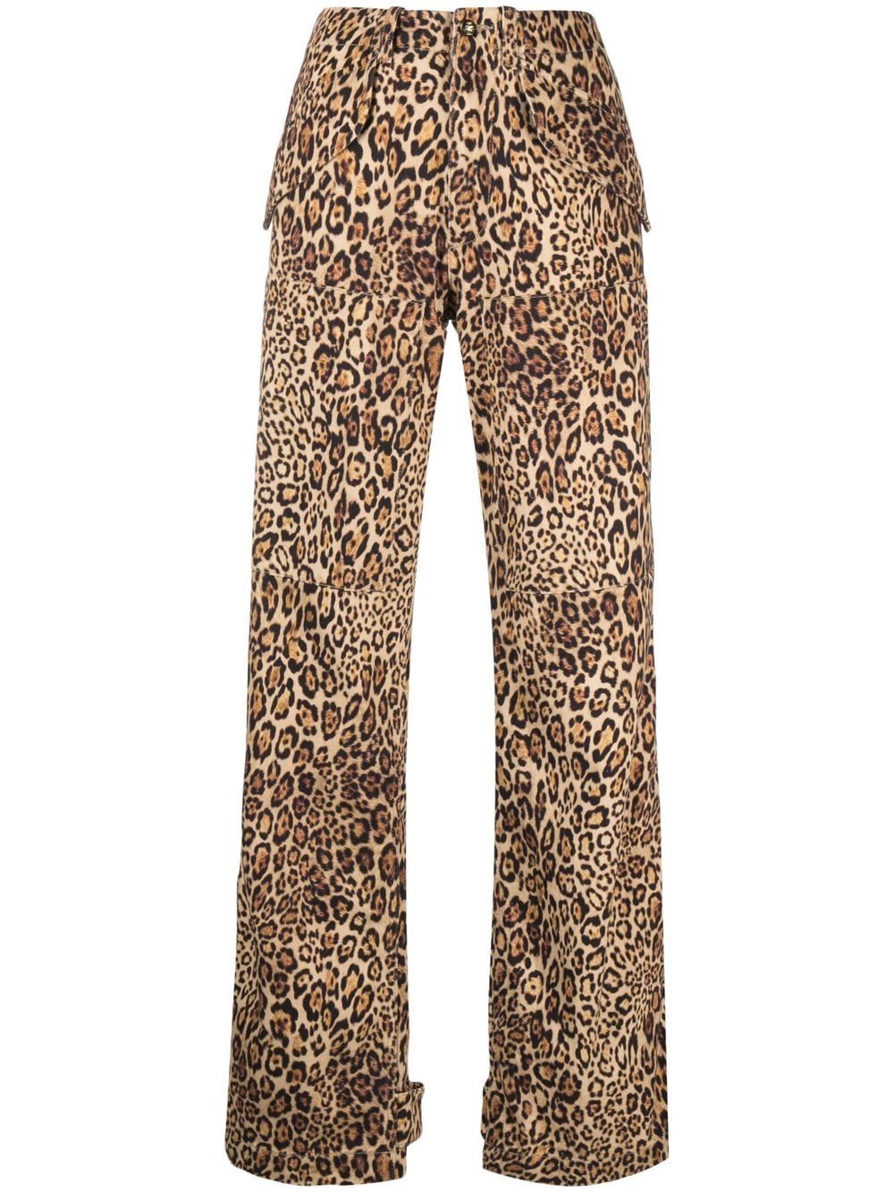 Leopard-print cargo trousers - Neutrals