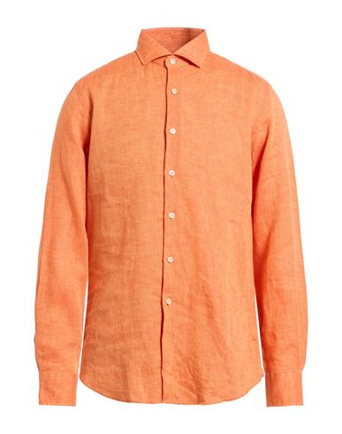 Man Shirt Orange Size 15 ½ Linen