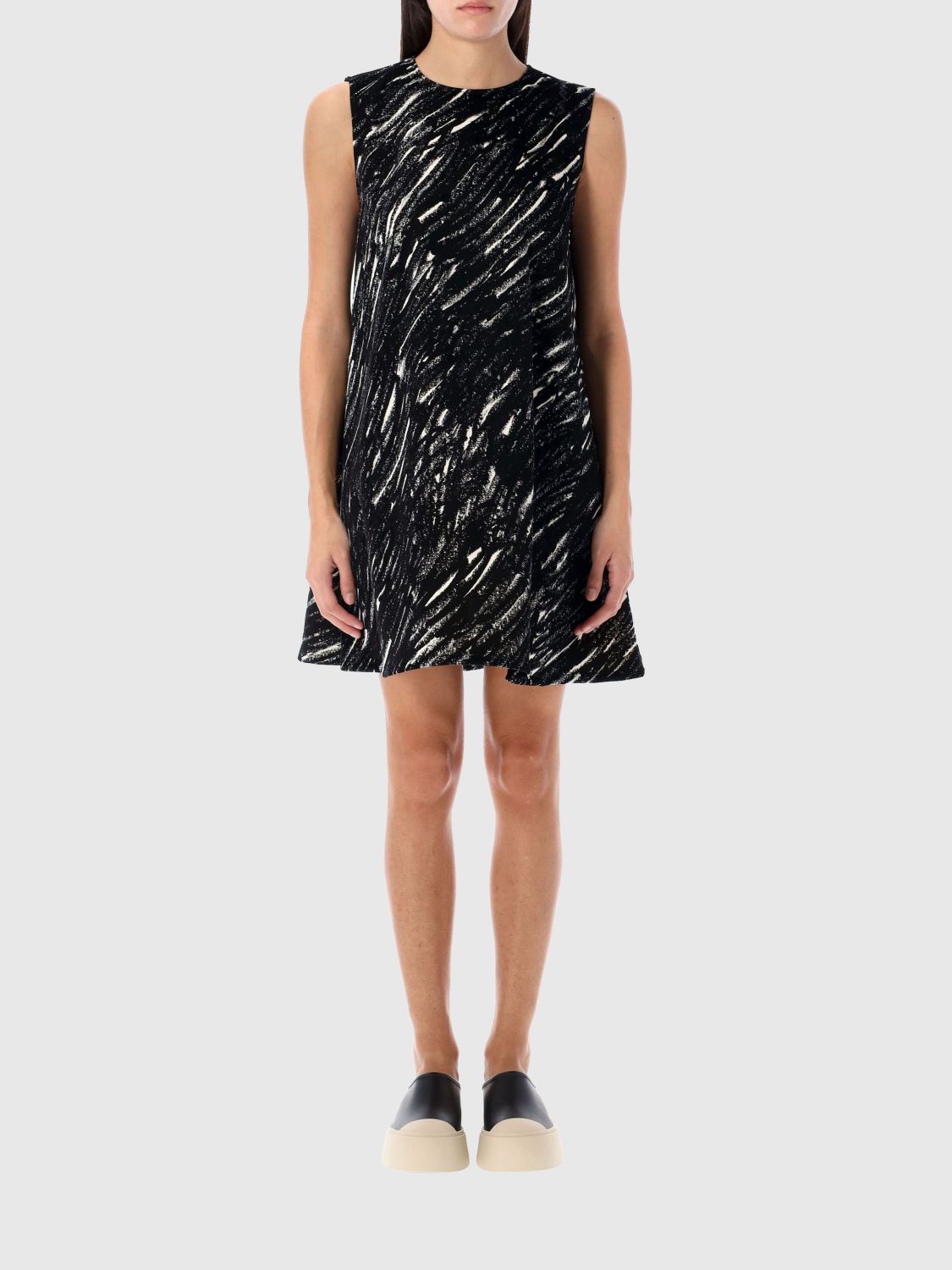 Abstract mini dress - CRN99 BLACK