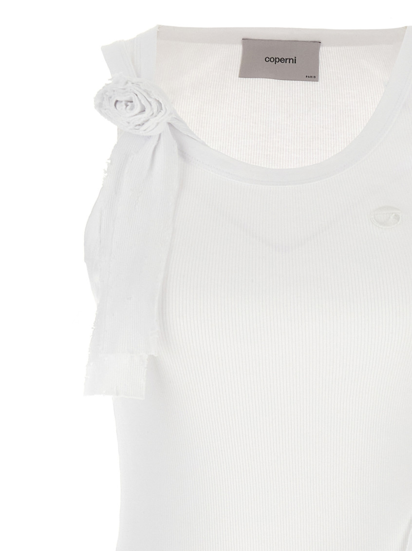 Distressed Rose Rib Tank Top