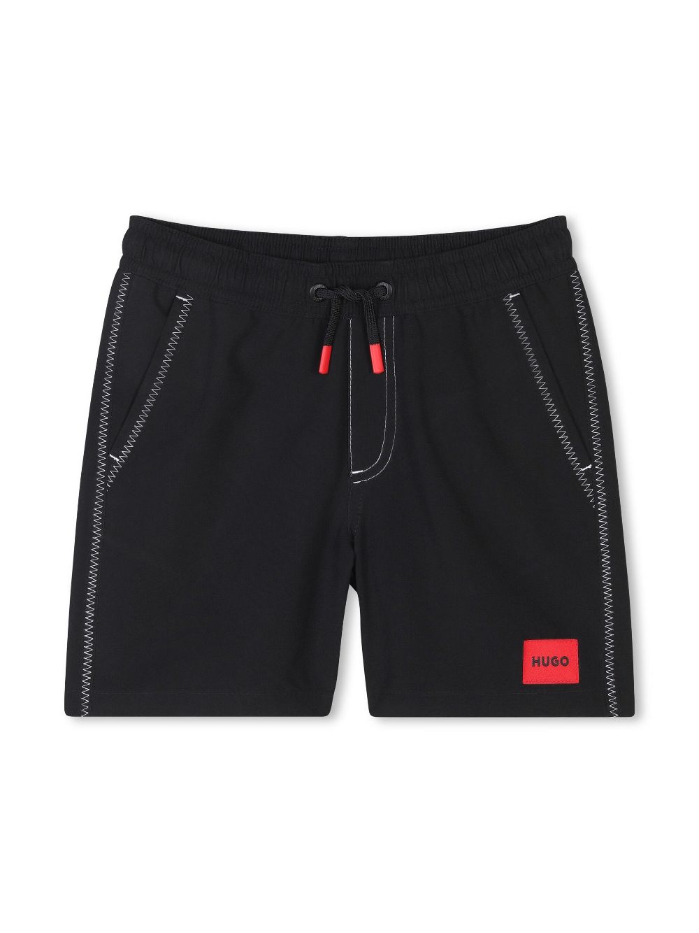 Logo-patch swim shorts - Black