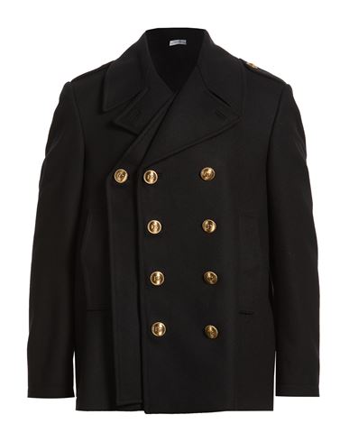 Man Coat Black Size 42 Virgin Wool, Polyamide