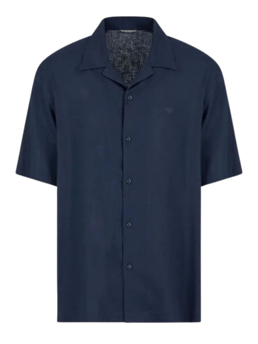 Short-sleeves button-up shirt - Blue